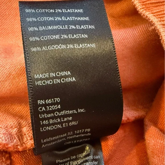 Urban Outfitters BDG Extreme Flare Corduroy Pants Women’s Sz 32 Tangerine Orange - Picture 12 of 16